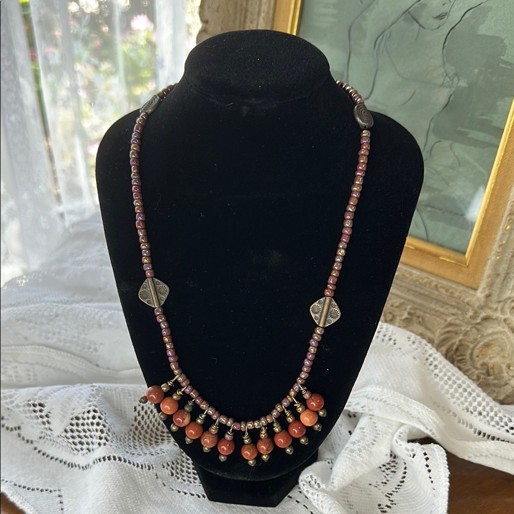 Boho Groove  Beaded Necklace with Accents